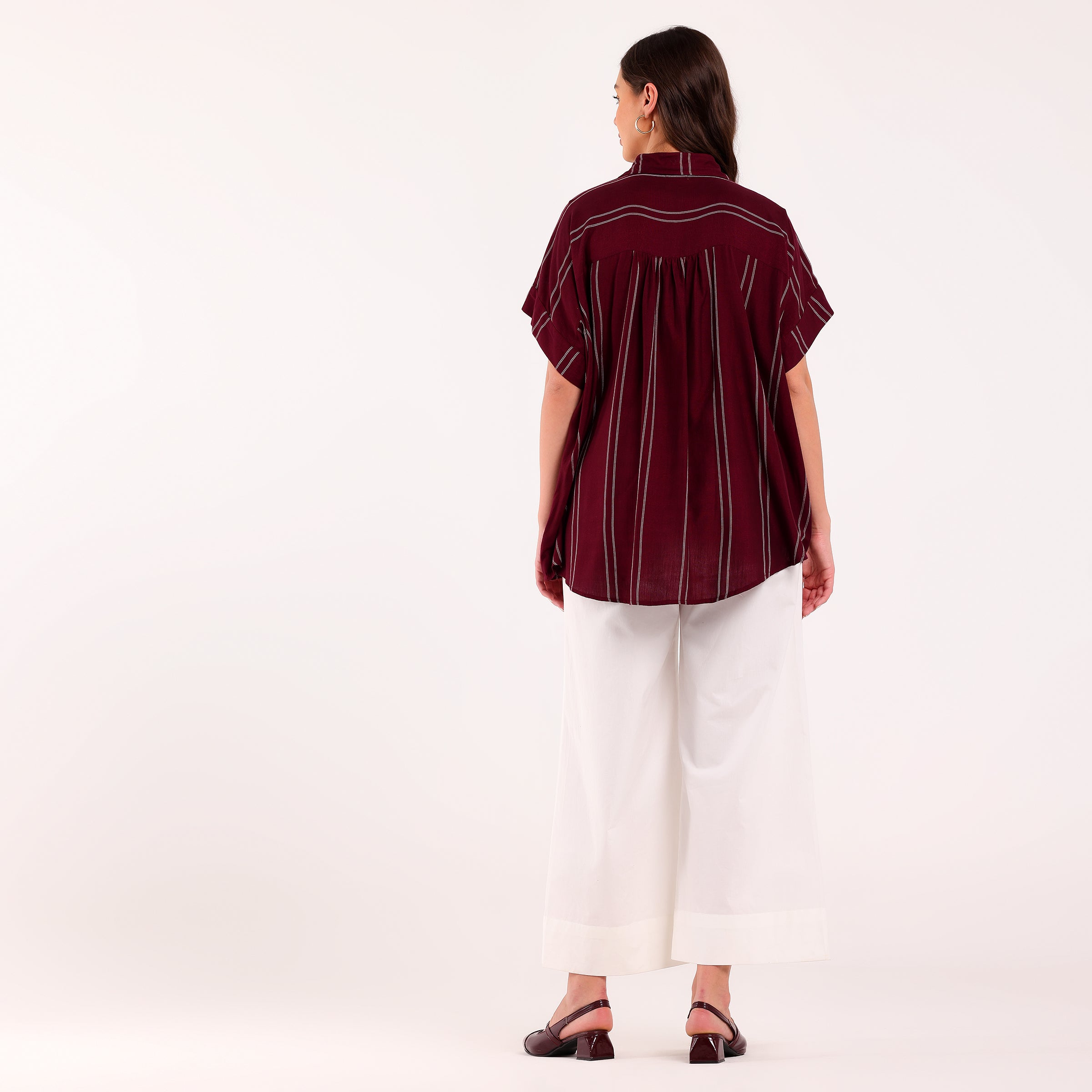 Sukoon-Maroon Shirt Sleeves Shirt